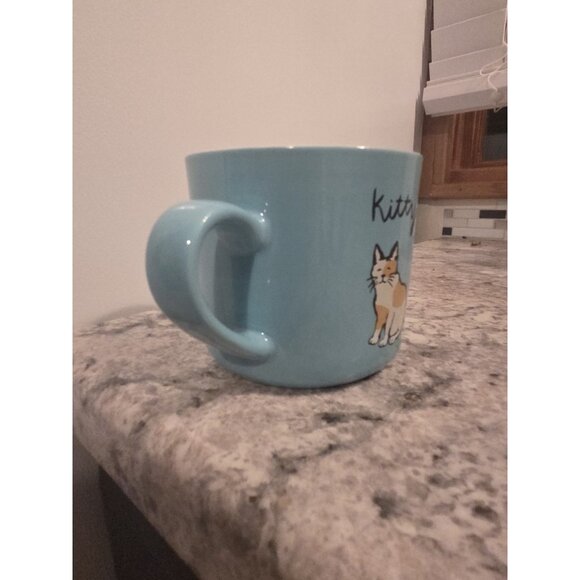 Opalhouse Stoneware Calico Kitty Cat With Heart Coffee Tea Mug Blue 14 oz - Picture 2 of 9